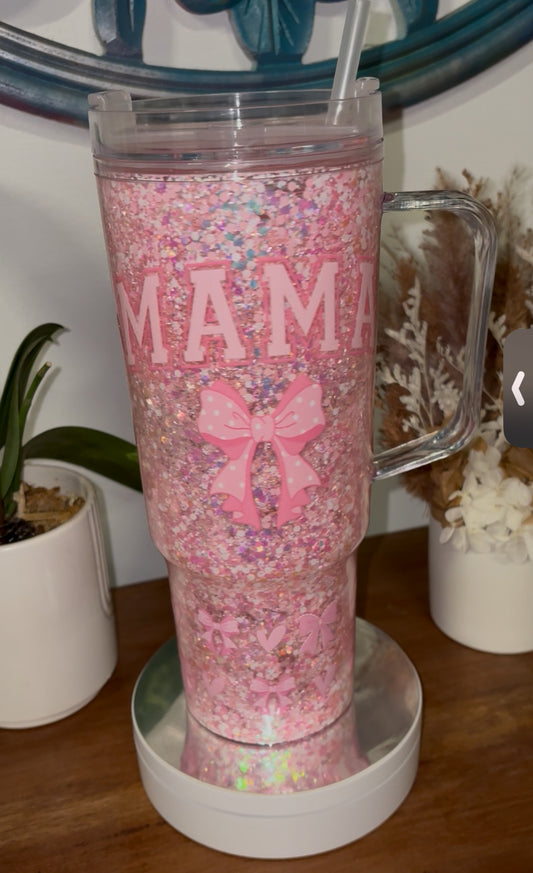 40oz tanley Dupe Snow Globe Tumbler
